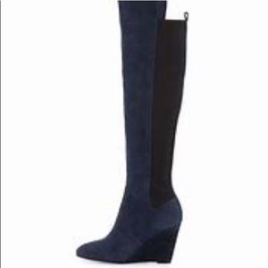 Charles David Wedge Over Knee Boots. Size 8